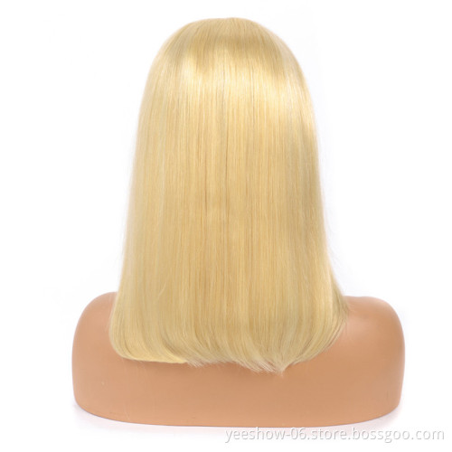 150% density  factory price 613 bob wig  double drawn raw 10 grade virgin unprocessed lace wigs brazilian hair